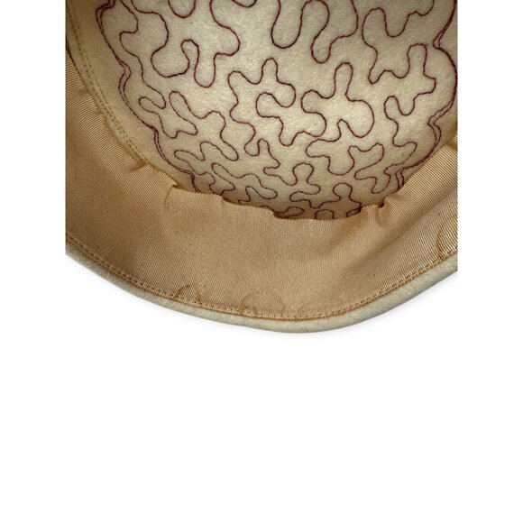 Vintage R H Macy Wool Felt Hat Red Soutache Trim New York 40s 50s Mid Century - Picture 8 of 12